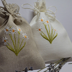 Sac en lin brodé à la main avec broderie de différentes couleurs sac à dos en lin 100% doux lavé OEM fabriqué au Vietnam - Product Image 5