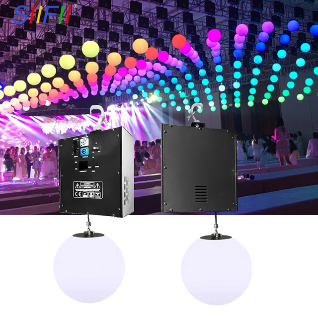 RGB 3D Kinetic LED Sphere Lifting System DMX Motorized Ball Light for Stage Show Club Ceiling Install