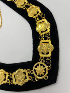 Colliers maçonniques rectangulaires vintage de haute qualité, prix d'usine en gros, régalia maçonnique, laiton, strass - Product Image 3