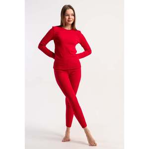 Ensemble de vêtements pour femme - Kaskorse à manches longues - Paca Paca Iclik - Rouge - Rouge - Product Image 1