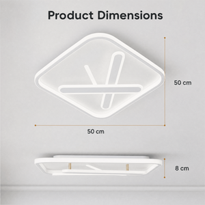 Modern Square Acrylic Iron Dimmable Led <b>Ceiling</b> <b>Light</b> With <b>Remote</b> For Living Room Bedroom Indoor White Surface Mount - Product Image 2