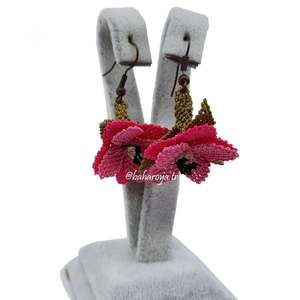 İğne Oyası Küpe Çiçeği Küpe Pembe Moda Şemsiye Çiçeklik Eşya - Product Image 1