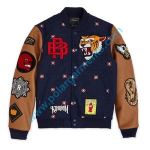 Venta al por mayor de invierno bordado Chenille parches Varsity Jacket logotipo Premium personalizado 100% poliéster OEM Etiqueta Privada pedido al por mayor - Product Image 5