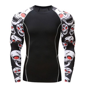 High Quality Stretchable MMA <b>Rashguard</b> Unisex Fightwear High Performance <b>BJJ</b> Rash Guard - Product Image 1