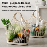 Panier de courses en plastique PP, panier de marché portable, design ajouré, plusieurs tailles disponibles