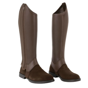 Chaps d'équitation en cuir véritable de qualité supérieure avec fermeture éclair YKK, protège-jambes équestres unisexes - Product Image 1