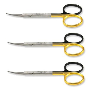 Tijeras Quirúrgicas de Acero Inoxidable con Mangos Negros y Dorados para Cirugía General, Instrumento Manual con Certificación CE - Product Image 2