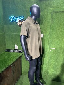 เสื้อยืดโปโลแขนยาวลำลองฤดูใบไม้ผลิสำหรับผู้ชายเสื้อโปโลถักลายเปิดไหล่ตกกระดุมสีขาว - Product Image 5