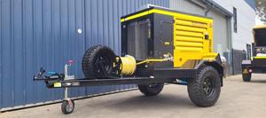 เครื่องอัดอากาศแบบสกรูโรตารี่ไร้น้ำมัน Sullair 250cfm แบบลูกสูบสำหรับงานหนัก ติดตั้งบนรถพ่วง ใช้ก๊าซธรรมชาติ พร้อมถังแรงดันแบบพกพาและมอเตอร์ - Product Image 4