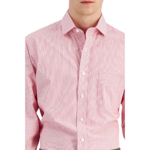 Camicia Rossa da Uomo Vestibilità Regolare 100% Cotone Popeline Antipiega Stile Club con Colletto Abbottonato Taglia 32X33 per Primavera - Product Image 2