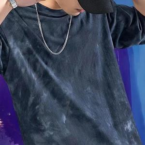 PLUS COUPE AMPLE T-SHIRT EN JERSEY CÔTELÉ Crystal Wash Tie Dye Shirt Colorful Navy T-Shirt Acid Wash T Shirts - Product Image 1