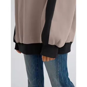 Pull-over surdimensionné à manches longues et col rond personnalisé pour femmes de haute qualité, mode streetwear décontractée - Product Image 5