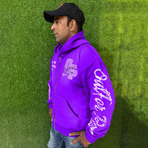 Fabricante de marca Heavyweight French Terry Sudadera con capucha de algodón de alta calidad con cremallera completa Sudaderas con capucha bordadas personalizadas para niños - Product Image 2