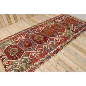 Tapis turc vintage de 5,4 x 11,5 pieds, grand tapis, tapis persan rouge - Product Image 1
