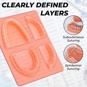 แผ่นฝึกเย็บแผลสำหรับการตัดเหงือกและเย็บเหงือกแผ่นฝึกเย็บแผลที่ดีที่สุดสำหรับนักเรียนโรงเรียนทันตกรรมโดยการดูแลหลอดเลือด - Product Image 3