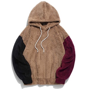 Sudadera con capucha de invierno con estampado personalizado de poliéster/algodón para hombre-Forro polar en blanco con puntadas en contraste - Product Image 4