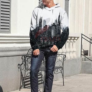 เสื้อฮู้ดพิมพ์ลาย3D ของผู้ชายเสื้อสวมหัวสีพื้นพิมพ์ลาย3D ดีไซน์ตามสั่ง - Product Image 4