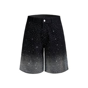 กางเกงขาสั้นผู้ชายประดับพลอยเทียมผ้าฝ้าย100% ลายพระอาทิตย์ซีดกางเกงขาสั้นผู้ชายแบบลำลองแนวสตรีท - Product Image 1