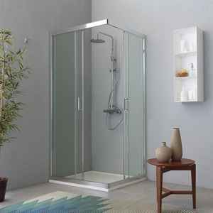 Mampara de Ducha Rectangular Deslizante Ferrara 80x120, 195 H, Vidrio Transparente - Suministros para Baño y Aseo - Product Image 3