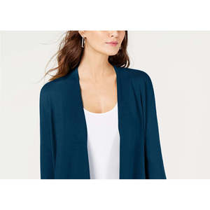 Cardigan da Donna Alfani Verde Scuro con Maniche Annodate, Taglie Petite e Medium, Casual con Stampa e Ricami per Autunno e Inverno - Product Image 2