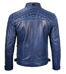 Men Leather Riding Jackets Winter Riding Jackets Plain Combined Cow Leather Jacket 100% <b>Genuine</b> Leather jacket for men - Product Image 3