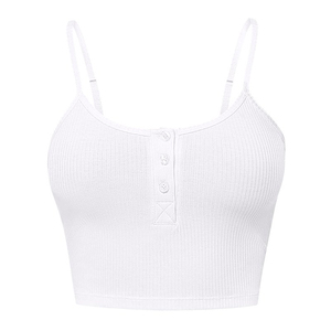 Top corto para mujer, viaje diario, fiesta, verano, sin costuras, Sexy, sin mangas, informal, manga corta, cuello alto, Top de punto acanalado, manga corta, Nave - Product Image 5