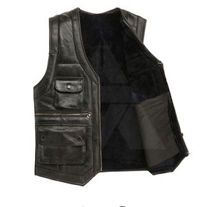 Gilet d'hiver pour homme décontracté coupe-vent de haute qualité, respirant, léger, en cuir tricoté, gilet d'extérieur, taille plus, impression de logo - Product Image 3