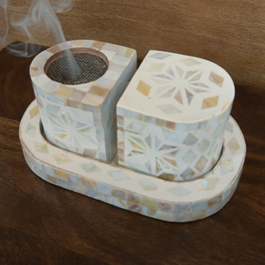 Quemador de Bakhoor árabe tradicional de gama alta Madre Perla Premium MOP Relajación Uso aromático espiritual-Nuevo modelo Almizcle de madera - Product Image 1