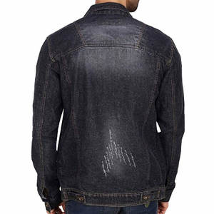 Veste en jean pour hommes avec logo personnalisé, vêtements d'extérieur confortables en jean à manches longues, vente directe en usine - Product Image 3