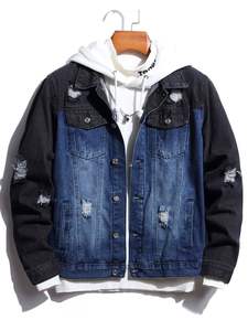 Chaqueta vaquera versátil con capucha para Otoño/Invierno con decoración de botones, ropa de abrigo informal, capas para cualquier ocasión, técnicas lavadas - Product Image 6