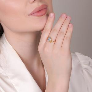 Haute sur demande Dendrite Opale Plaqué Or Bague Poire Réglable Anniversaire Anniversaire ou Cadeaux de Vacances d'Inde - Product Image 6