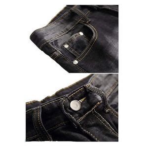 OEM Customized Mid <b>Waist</b> Knitted Distressed Denim <b>Shorts</b> for Men and Women Streetwear Style with Button Straight for Summer - Product Image 4