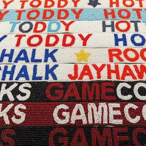 Correa Multicolor con Cuentas de Delta Sigma Theta, Correa de Sororidad Personalizada, Bordado Hecho a Mano, Colgador de Bolsos Vintage de Algodón, Correa de Hombro Ajustable - Product Image 1