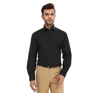 Camisa Formal Negra Elegante para Hombre, Fabricada en India, para Oficina y Uso Corporativo, Disponible para Exportación, Precio desde India - Product Image 1