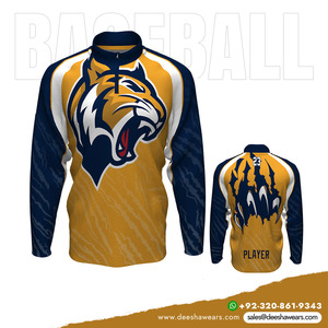 Jersey de manga larga de béisbol, sudadera de equipo atlético superior de entrenamiento para hombres, ropa deportiva juvenil - Product Image 2