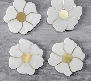 Posavasos Hexagonales de Mármol Natural de Alta Calidad para Bebidas, Posavasos Aislantes de Mármol, Posavasos de Piedra - Product Image 1