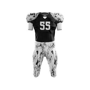 2024 mejor diseño de sublimación personalizado blanco y negro uniforme de fútbol americano conjuntos de ropa deportiva de verano - Product Image 1