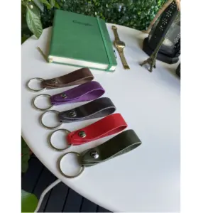 Hot Sale Cute Pattern Design Keychain Leather Key Chain Low MOQ Wristband Customized