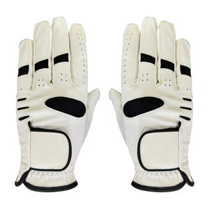 Guante de golf Premium para hombre suave y cómodo Cabretta cuero clima suave agarre blanco perla mano izquierda derecha jugadores guante de golf - Product Image 1