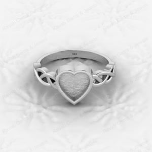 Venta de Navidad Plata de Ley 925 auténtica 8mm en forma de corazón Semi montaje en blanco bisel ajuste anillo de moda buena joyería de recuerdo - Product Image 2