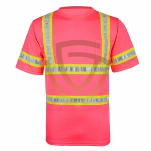 เสื้อยืดเพื่อความปลอดภัยของผู้ชายเสื้อยืดโพลีเอสเตอร์สะท้อนแสงระบายอากาศได้ดีมองเห็นได้ชัดเจนขนาดพิเศษผลิตในปากีสถาน - Product Image 1