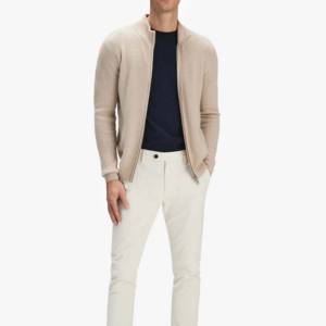 Pull cardigan pour homme respirant, tricoté, chaud, printemps, personnalisable, couleur unie sur le devant - Product Image 3