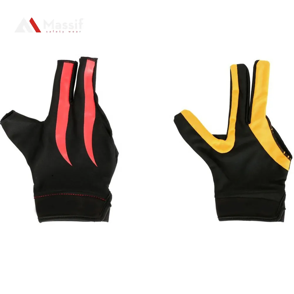 Schlussverkauf OEM-Fabrik Snookerhandschuhe für Herren und Damen 1 Stück Billard-Zeichenhandschuhe hochwertige langlebige Drei-Finger-Snookerhandschuh