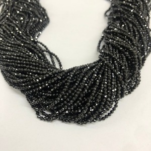 Venta al por Mayor de Cuentas Facetadas de Espinela Negra Micro de 15.5'' de Longitud, Piedras Preciosas Naturales Brillantes de 3mm 4mm, Certificadas por Terceros, Gemas Mehrajudin - Product Image 2