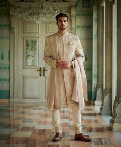 NEW STUNNING HEAVY ZARI EMBROIDERY on SHERWANI,<b>PANT</b> & MATCHING SHOE WITH EMBELLISHED CRYSTAL GLASS BEADS,DABKA ,RESHAM WORK@2024 - Product Image 2