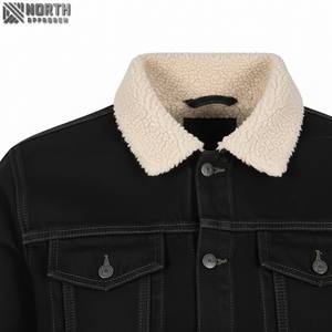 2025 personnalisé hommes coupe ajustée Baseball conception Denim veste solide coloré uni avant respirant décontracté hiver OEM disponible fabriqué - Product Image 3