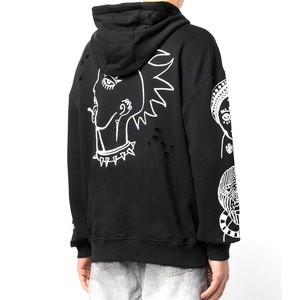 2024 sudaderas con capucha bordadas clásicas sólidas de alta calidad para hombres 100% algodón logotipo personalizable colección de invierno-venta al por mayor - Product Image 4