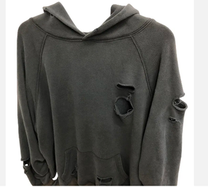 Derniers sweats à capuche thermiques Hip Hop pour hommes conçus sur mesure Vintage Stone Acid Wash avec impression numérique Style vieilli - Product Image 2