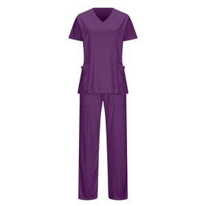 Personalizado de manga corta de las mujeres de funcionamiento de la enfermera Scrubs Lavado a mano Cirujano Aislamiento Ropa de enfermera Uniformes de hospital - Product Image 2