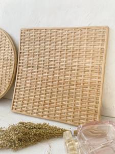 Manteles individuales de ratán tejidos cuadrados, productos ecológicos hechos en Vietnam, manteles individuales, decoración de mesa, venta al por mayor - Product Image 4